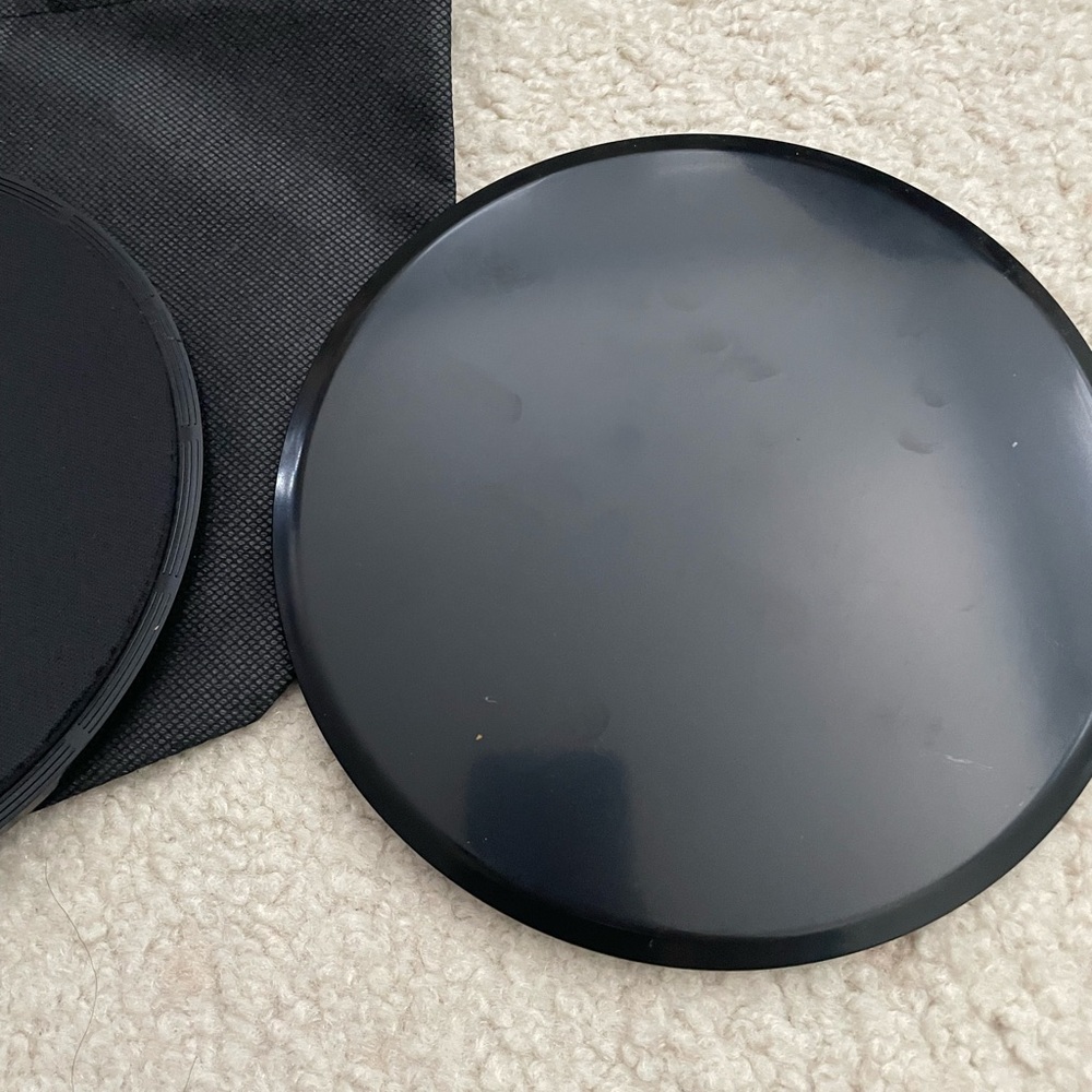Workout Exercise Sliders with Pouch. Black color - Picture 5 of 5